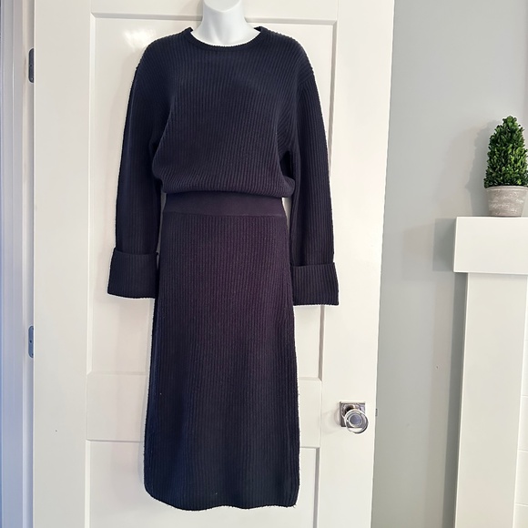 REISS Gorgeous Fisherman Knit Banded Waist Sweater Dress Sz M/L NEW - Picture 1 of 3